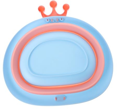 Warmhm Faltbares Babywaschbecken Platzsparend und Praktisch Rosa in Kronenform aus Pp und Tpe für Babyshower und Geburtstag