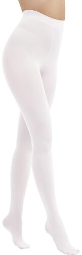 AKKQHH Strumpfhosen Damen Microfaser 80 Den Weiß，L-XL