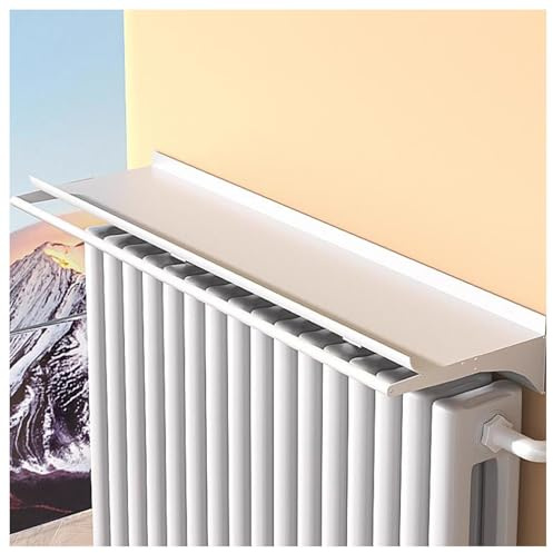 Vnook Floating Shelf Over Radiator, White Aluminum Alloy Radiator Shelf with Waterproof and Anti-Rust Bracket for Bedroom, Living Room(40cm)