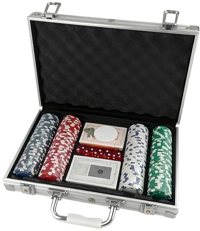 usefulbeauty Poker-Set mit Box – Partyartikel ohne Bezeichnung | Pokerchips für Gesellschaftsspiel, für erwachsene Spieler, Sammler, Organizer, Zuhause, Reisen, Meetings