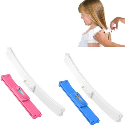 BLPRKOT 4 Pièces Kit de Coupe de Cheveux, Coupe Fourche, Guide de Coupe pour Pointes et Frange, Clips Cheveux pour une Coupe Professionnelle à Domicile, Accessoire de Coiffure pour Hommes et Femmes