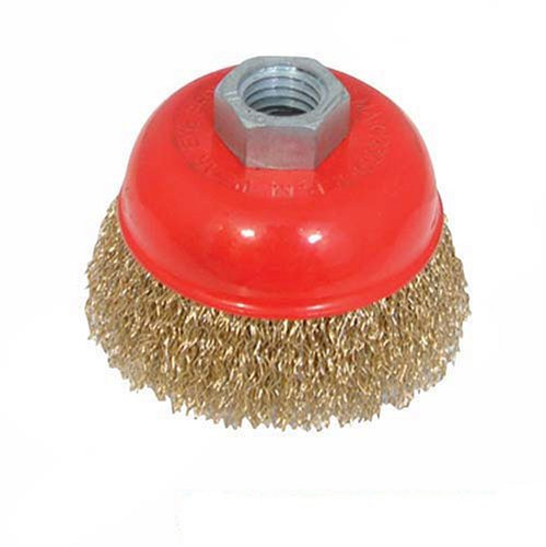 Silverline 371743 Messingdraht-Topfbürste, gewellt 100 mm
