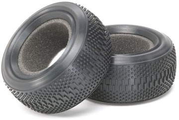 Tamiya 300054185 Dual Block Front Tyre 62/25 Kit, Pack of 2