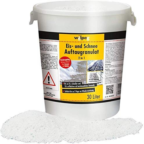 WILPEG Eis- & Schnee Auftaugranulat 2in1 - das bessere 'Streusalz' - 30 Liter Eimer