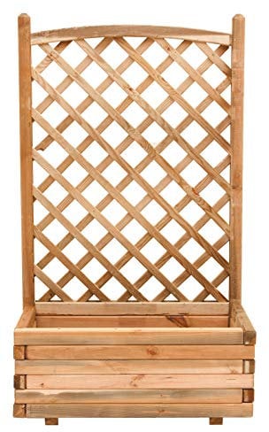 FIORIERA CON PANNELLO GRIGLIATO IN LEGNO CM 40X80X180H GIARDINO RECINZIONE