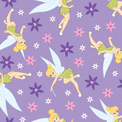 Disney Tink Flanell, 100% Baumwolle, D/R-Tink Blumenmuster, 100 m