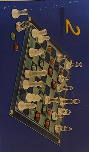Juego de ajedrez de cristal de 25 x 25 cm con 32 figuras de ajedrez