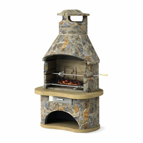 Charcoal Masonry BBQ - Stone BBQ Grill, Light Slate Tampere