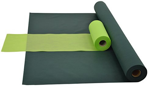 Sensalux Kombi-Set 1 Tischdeckenrolle 1,5m x 25m + Tischläufer 30cm (Farbe nach Wahl) Rolle grün Tischläufer apfelgrün