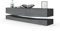 Vladon Lowboard City, Made in Germany, TV-Kommode mit Sockelelement, 1 offenem Fach und 3 Schubkästen, Schwarz matt/Avola-Anthrazit (178 x variabel x 39 cm)