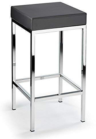 Cromado Taburete Barra De Cocina - Negro