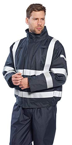 Portwest S783 Bizflame FR Flame Resistant Reflective Safety Bomber Jacket Navy, Medium