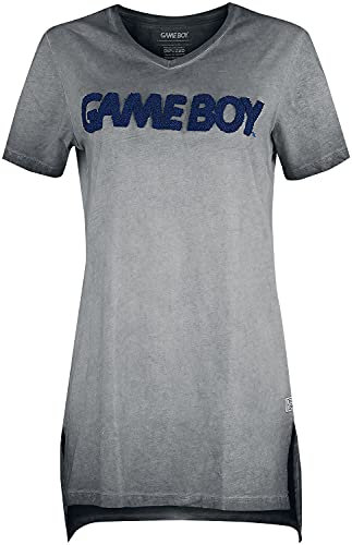 Nintendo Game Boy Women T-Shirt Grey M, 100% Cotton, Wide