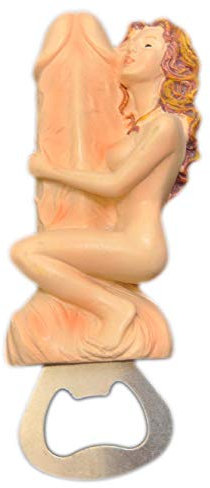 Schnäppchenladen24 Sexy Hardcore Flaschenöffner magnetisch Frau an Riesen Schwanz JGA Öffner 12 cm
