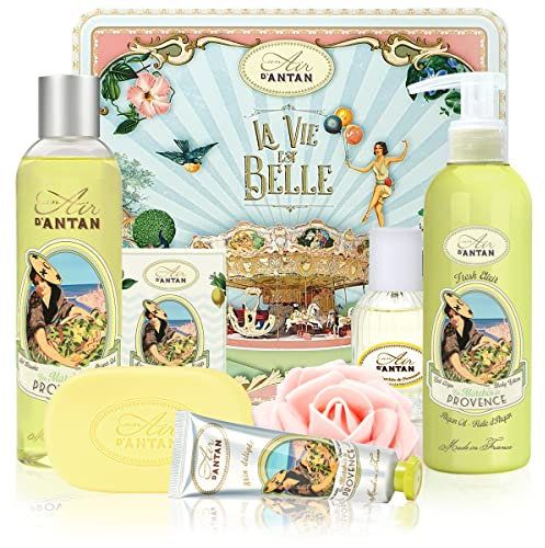 Un Air d'Antan - Beauty Box Set PROVENCE 5 Produkte: 1 Duschgel 250ml, 1 Handcreme 25ml, 1 Seife 100g, 1 Körperlotion 200ml, 1 Eau de Toilette 55ml - Eisenkraut