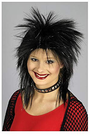narrenkiste K11279114 schwarz Damen Punker Rocker Perücke