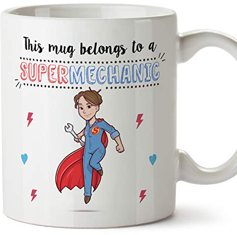 MUGFFINS Mechanic Mug - Super Mechanic - Funny Mechanics Gift/Present - Tea/Coffee Ceramic Cup 11oz