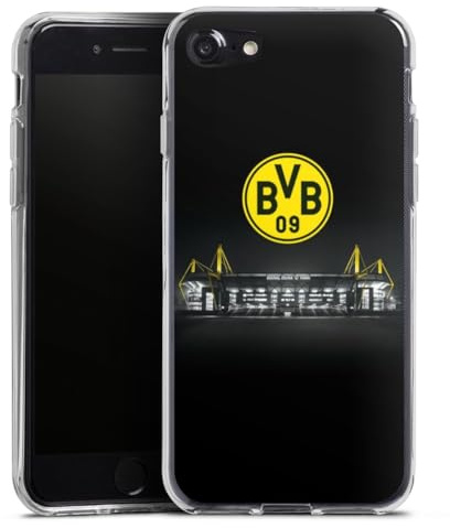 Silikon Hülle kompatibel mit Apple iPhone SE 2020 Case transparent Handyhülle BVB Stadion Borussia Dortmund