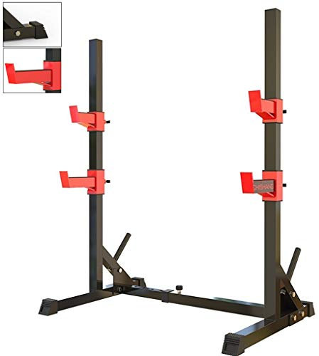 Krafttraining Verstellbarer Squat Rack Home Bankdrücken Rack Indoor Fitnessgeräte Langhantel Rack Bankdrücken Geräte Breite Und Höhe Können Eingestellt Werden (Color : Black, Size : 124x68.5x145cm)