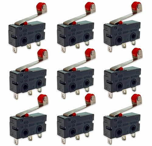 20x Stück Micro Mikroschalter Endschalter Positionschalter Schalter mit Rollenhebel Schließen Taster Tür Fenster Alarm 250V 5A SPDT 3Pin