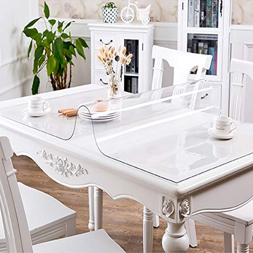 KDDEON Nappe Transparente de Cuisine,Film de Protection de Table en PVC en Verre Souple Inodore,Couverture de Nappe Imperméable,pour Tapis de Chaise de Bureau/Four À Micro-Ondes (70x120cm/28x47in)