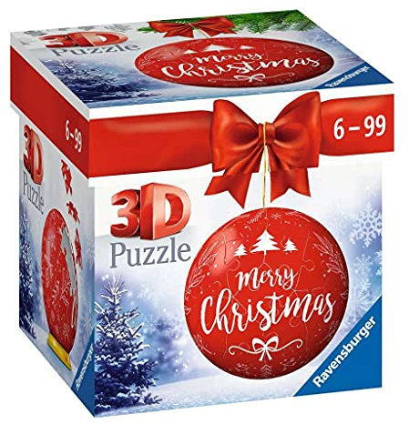 Ravensburger 3D Puzzle-Ball Weihnachtskugel Merry Christmas 11268 - 54 Teile - für Weihnachtsfans ab 6 Jahren