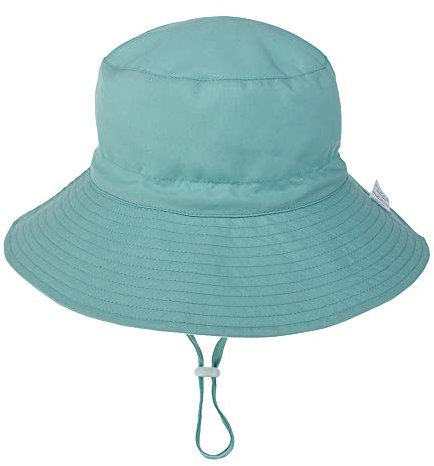 DRESHOW Unisex Baby Kleinkinder Sonnenhut Kappe Mütze Fischerhut Strandhut Kinder Baby Stern Sommerhut UV Schutz UPF 50+,Solid Color Auqa,Age 2-6 Jahre, Size 54cm