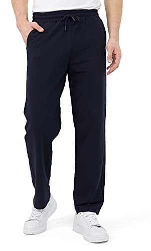 Comeor Pantalon de Jogging Pantalon de Survêtement en Coton pour Homme - Pantalon de Sport Long pour Homme - Joggers (Bleu 3XL)