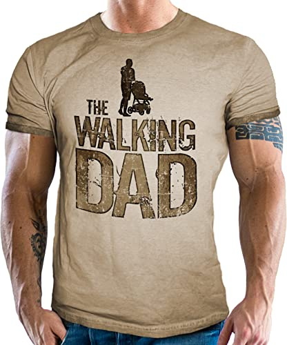T-Shirt als Geschenk für Väter im Used Vintage Retro Look - The Walking Dad