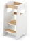 defiPad Lernturm ab 1 Jahr - Learning Tower - Höhenverstellbar Montessori Lernturm mit Kippschutz - Massiv und Stylisch - Hergestellt in der EU inkl. Montagezubehör - Weiße Eiche