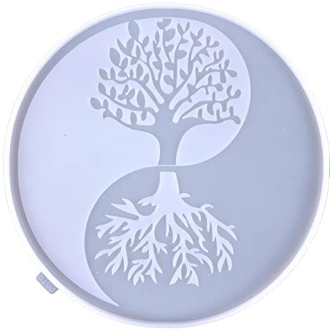 Qihuyi Moule en silicone, moule en résine époxy, moule en résine d'arbre de vie, décoration murale, décoration de maison, argile, savon de bain, décoration de gâteau au chocolat