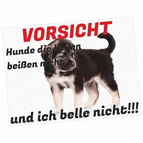 INDIGOS UG - Schilder selbst gestalten - Vorsicht Hunde - Schild personalisiert - Foto & Wunschtext - Aluverbundplatte - ab 20x15 cm - Spruch - Geschenkidee für Ihr Tier - Zaun - Türschild
