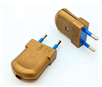 Prometeo Electronics Set 2 Spine 10A dorata color Oro 2 Poli Made in Italy Marchio IMQ 250V
