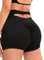 HAWILAND Kurz Leggings Damen - Scrunch Butt Sportshorts Booty Push Up Shorts High Waist Figurformend Hotpants für Gym Fitness Workout #4 Schwarz XL