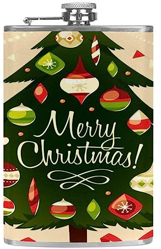 Flachmann mit Trichter, personalisierte Flaschen,Weihnachtsbaum,Tragbarer kleiner Krug aus Edelstahl für Spirituosen