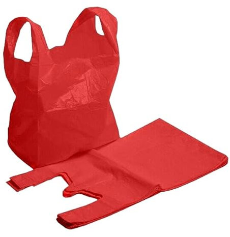 AMD Nexus Lot de 75 grands sacs de transport en plastique résistants 11 x 17 x 21 cm, Rouge, 11 X 17 X 21