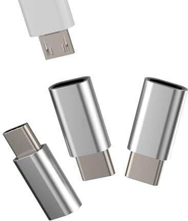 Set di adattatori micro USB per dado a USB C maschio (3 confezioni) caricabatterie accessori Android to Type C jack cavo di ricarica spina caricatore cavo alimentatore compatibile per Samsung Huawei