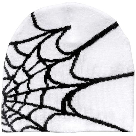 YAMEIZE Trendy Y2K Web Strickmützen für Damen Herren Beanie Mütze Web Soft Slouchy Knitted Hut Winter Skull Cap Outdoor