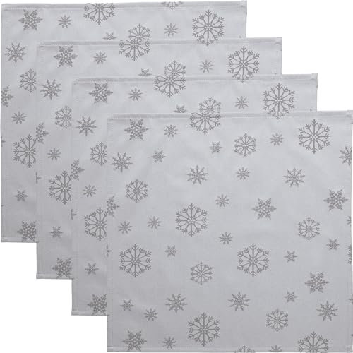 Erwin Müller Serviette Marbella 4er-Pack fleckabweisend Silber Größe 40x40 cm