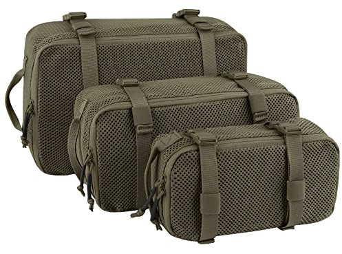 KRYDEX GEAR Taktische Packing Cubes, Multifunktionale Koffer Organizer Set Outdoor Mesh Bag Set Rucksack Organizer (Ranger Grün)