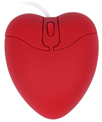Souris filaire,forme de cœur mignonne,souris optique à faible bruit,souris de voyage portable sans fil légère,3 boutons 1200 DPI, adaptée pour PC/Mac/ordinateur portable, cadeau pour enfants et filles