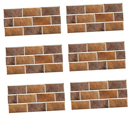 BESTonZON 6pcs Peel and Stick Tile Stickers for Bathroom and Kitchen Decor Vintage Mocha Brown Wall Tiles Easy to Clean Self-Adhesive Wall Decoration Panels