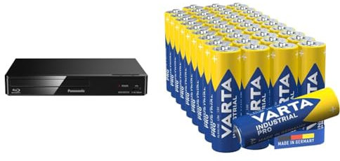 Panasonic DMP-BDT167EG Kompakter 3D Blu-ray Player Full HD Upscaling & VARTA Batterien AA