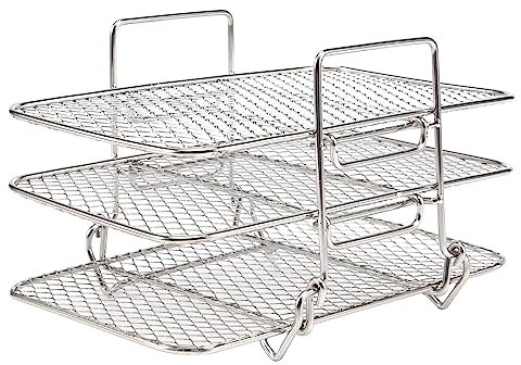 KJKVIVH Air Fryer Rack for Dual Air Fryer 304 Stainless Steel Multi-Layer Dehydrator Rack Toast Rack Air Fryer Accessories