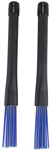 Tsudoku 1 Pair Retractable Black Handles Jazz Drum Brushes Sticks Blue Nylon 32cm