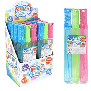 Henbrandt Pack of 3 Bubble Swords 4 Assorted Colours 55ml Kids Toys Summer Fun Children's Bubble Wands Beach and Garden Party Outdoor Games Bubbles for Kids Party Bag Fillers for Boys and Girls