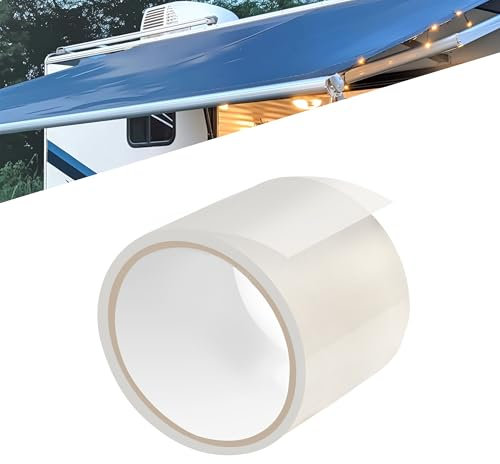 Heveer Cinta de Reparación de Carpa Impermeable Transparente Parches para Toldos de Lona Cinta Adhesiva para Lonas Invernadero Tienda Campaña 8 CM x 10 M