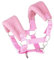 Panduro Hobby Horse mit fleecegefüttertem Halfter für Steckenpferde, mit gepolsterter, wärmender Nasen- und Genickstück – Ideal für Hobbypferde – Fleece-Rosa