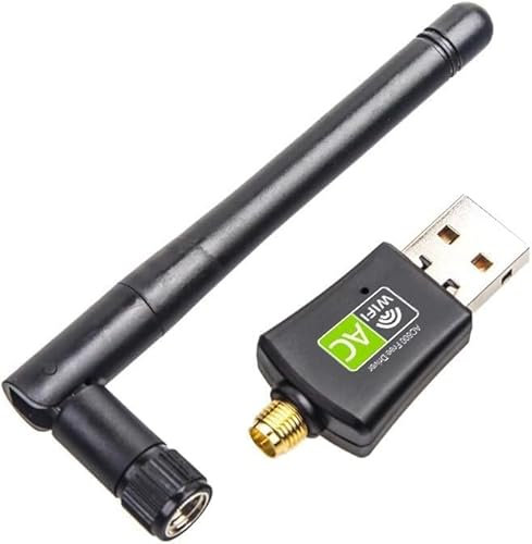 USB WiFi Adapter 600Mbps Wireless Card Network Dongle für PC Laptop Desktop mit High Gain 5dBi Antenne Dual Band 802.11a 2.4GHz 150Mbps 5GHz 433Mbps Unterstützt Win10 8 7 XP Vista Mac OS Linux