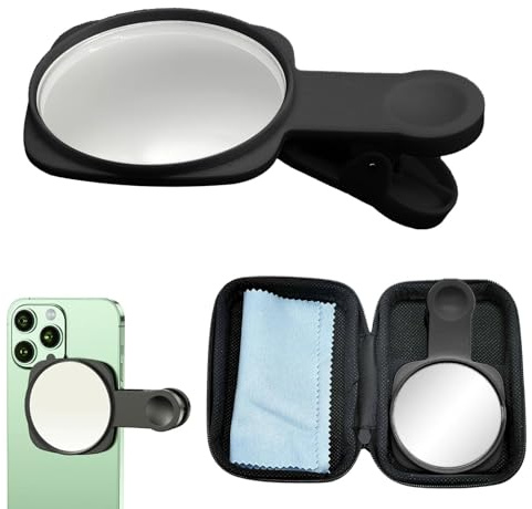 XQMMGO Handy Rückkamera Selfie Spiegel, Selfie Reflektionsclip, Telefonspiegel Rückkamera Spiegel, Reise Selfie Spiegel, Für Verstellbarer Handy Spiegel (Schwarz)